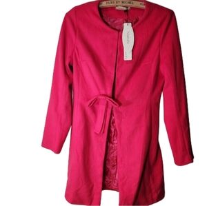 NWT Hot Pink‎ Coat small or xsmall valentines bow sexy